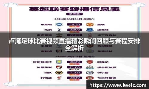 卢湾足球比赛视频直播精彩瞬间回顾与赛程安排全解析